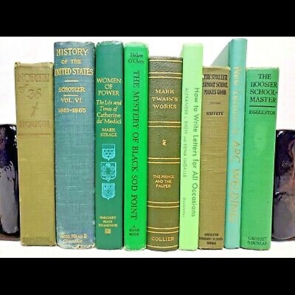5-10 Green aesthetic books hardcover for decor. - Picture 1 of 11